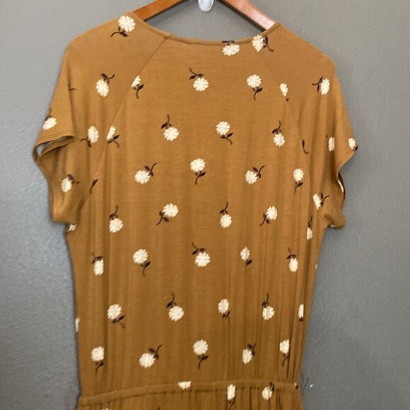 Matilda Jane Up in Front Wide Leg Mustard Floral Jersey Romper - Picture 7 of 10